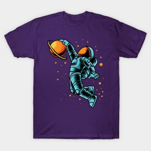 Astronaut Slamdunk In Space T-Shirt